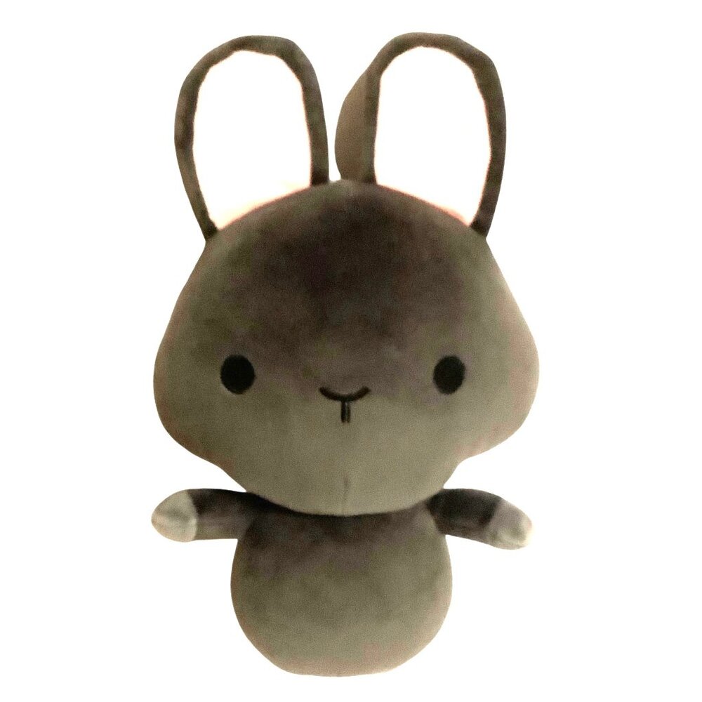 Sweet Jiji Gray Bunny Rabbit Plush Toy Pink Ears Soft Stuffed Animal 11.5 Kawaii